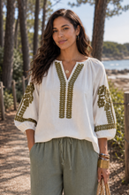Charger l'image dans la galerie, BLOUSE COL V BRODERIE
