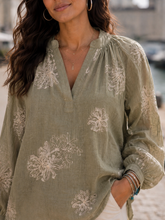 Charger l'image dans la galerie, BLOUSE LEGERE BRODERIE COL MAO
