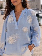 Charger l'image dans la galerie, BLOUSE LEGERE BRODERIE COL MAO
