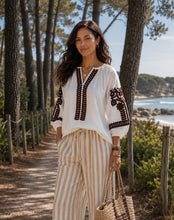 Charger l'image dans la galerie, BLOUSE COL V BRODERIE
