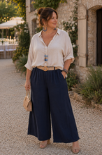 Charger l'image dans la galerie, PANTALON FLUIDE CEINTURE Bleu Marine grandes tailles
