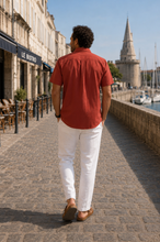 Charger l'image dans la galerie, CHEMISETTE COTON TERRA COTTA COL CHEMISE Droite
