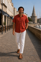 Charger l'image dans la galerie, CHEMISETTE COTON TERRA COTTA COL CHEMISE Droite
