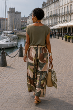 Charger l'image dans la galerie, PANTALON MOTIF GEOMETRIQUE + CEINTURE

