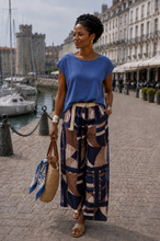 Charger l'image dans la galerie, PANTALON MOTIF GEOMETRIQUE + CEINTURE
